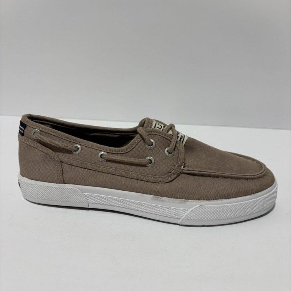 Nautica Men’s Spinnaker Twill Brown Boat Shoes, Size 8 M